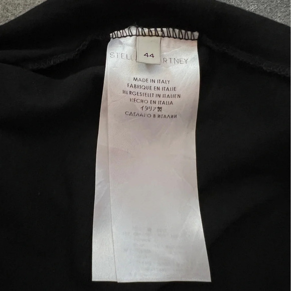 NWOT COTTON SILK Stella McCartney Greetings black tee grunge T-shirt 44 8 10 M - Picture 6 of 10